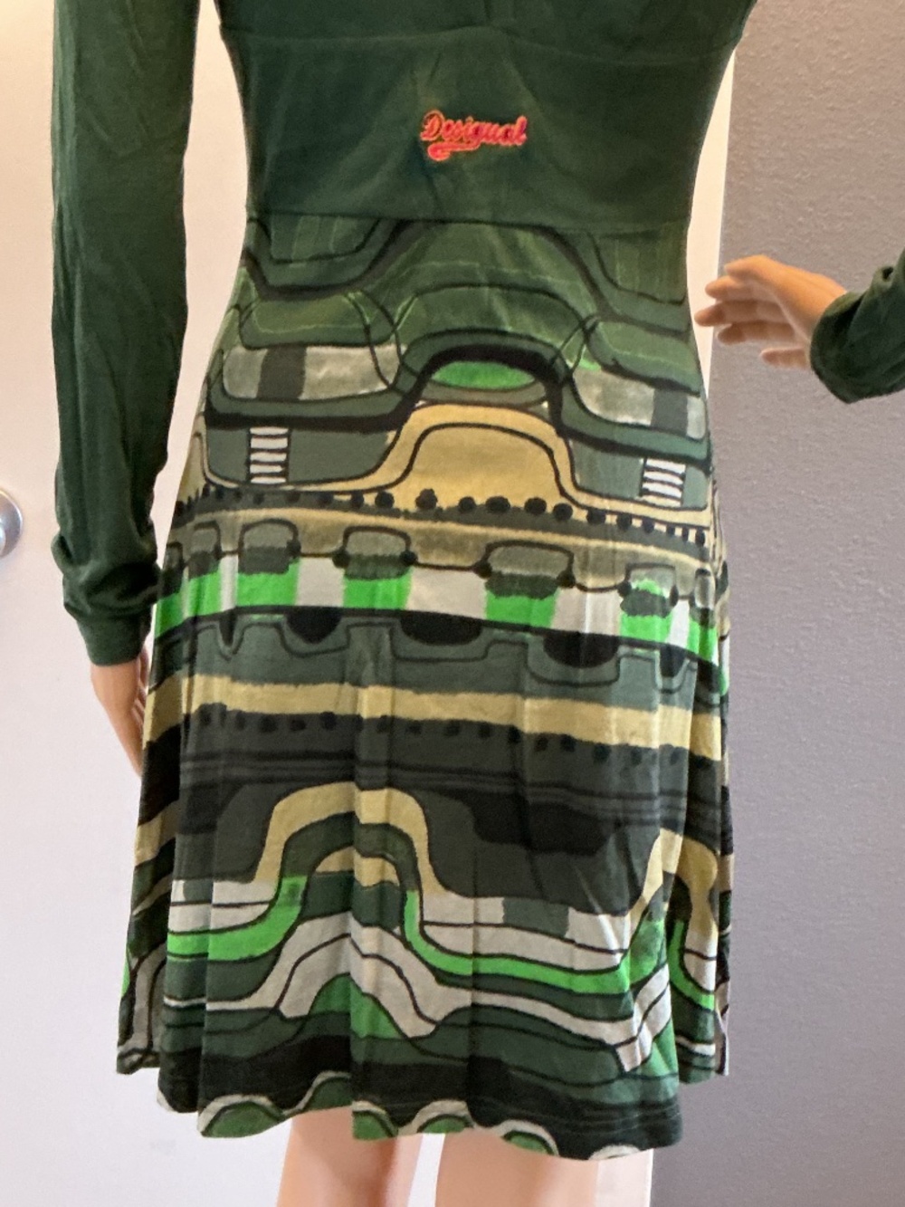 Desigual Dress Green Twist front S - Picture 7 of 8